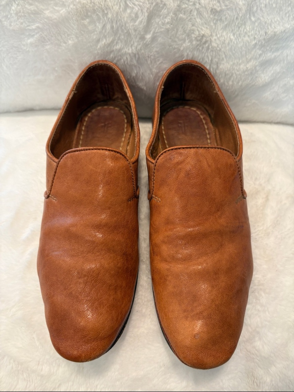 Frye Women’s Slip-On Leather Loafers in Brown